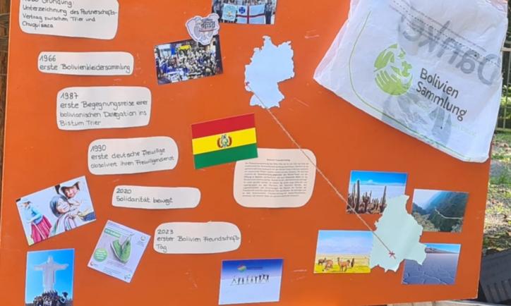 Das Bild zeigt ein Plakat mit Informationen zu Bolivien