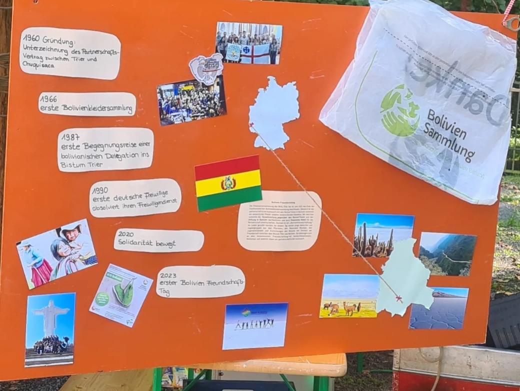 Das Bild zeigt ein Plakat mit Informationen zu Bolivien