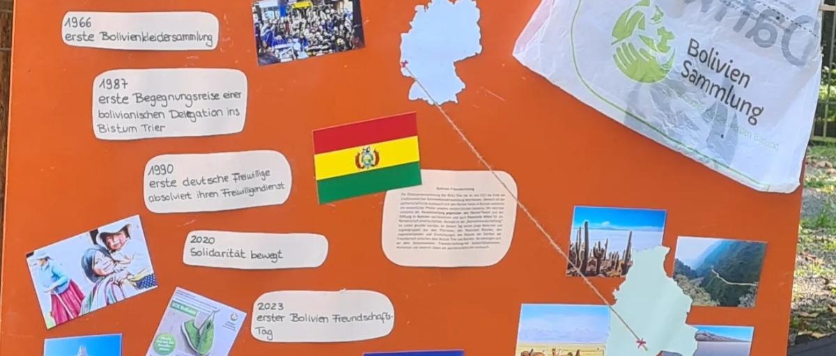Das Bild zeigt ein Plakat mit Informationen zu Bolivien
