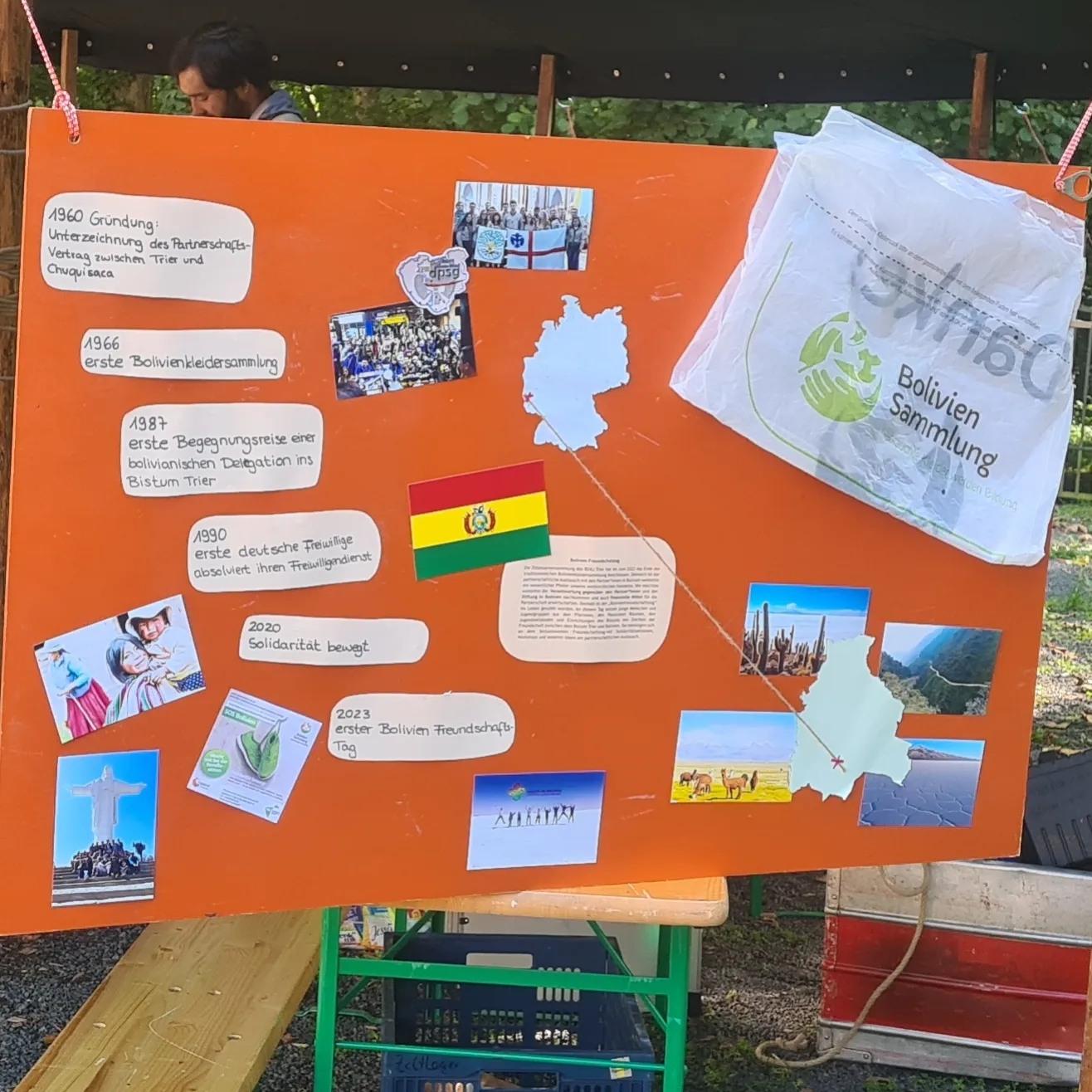 Das Bild zeigt ein Plakat mit Informationen zu Bolivien