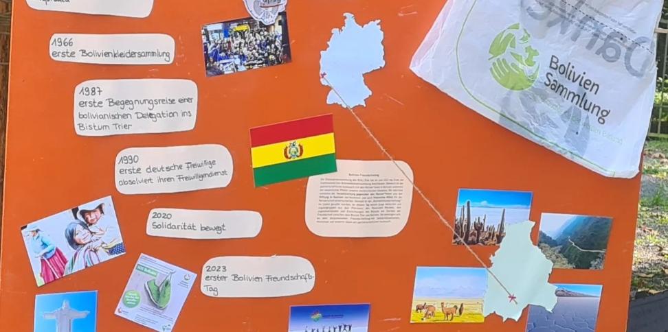 Das Bild zeigt ein Plakat mit Informationen zu Bolivien
