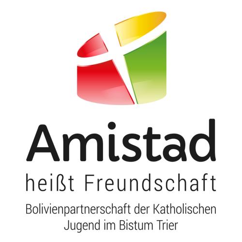 Das Bild zeigt das Logo der Bolivienpartnerschaft – Stiftung Amistad. Darunter steht Stifung Amistad für Kinder und Jugendliche in Bolivien