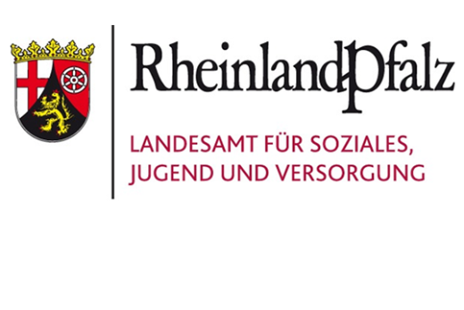 Das Bild zeigt das Logo von RLP und den Schriftzug Landesamt für Soziales Jugend und Versorgung
