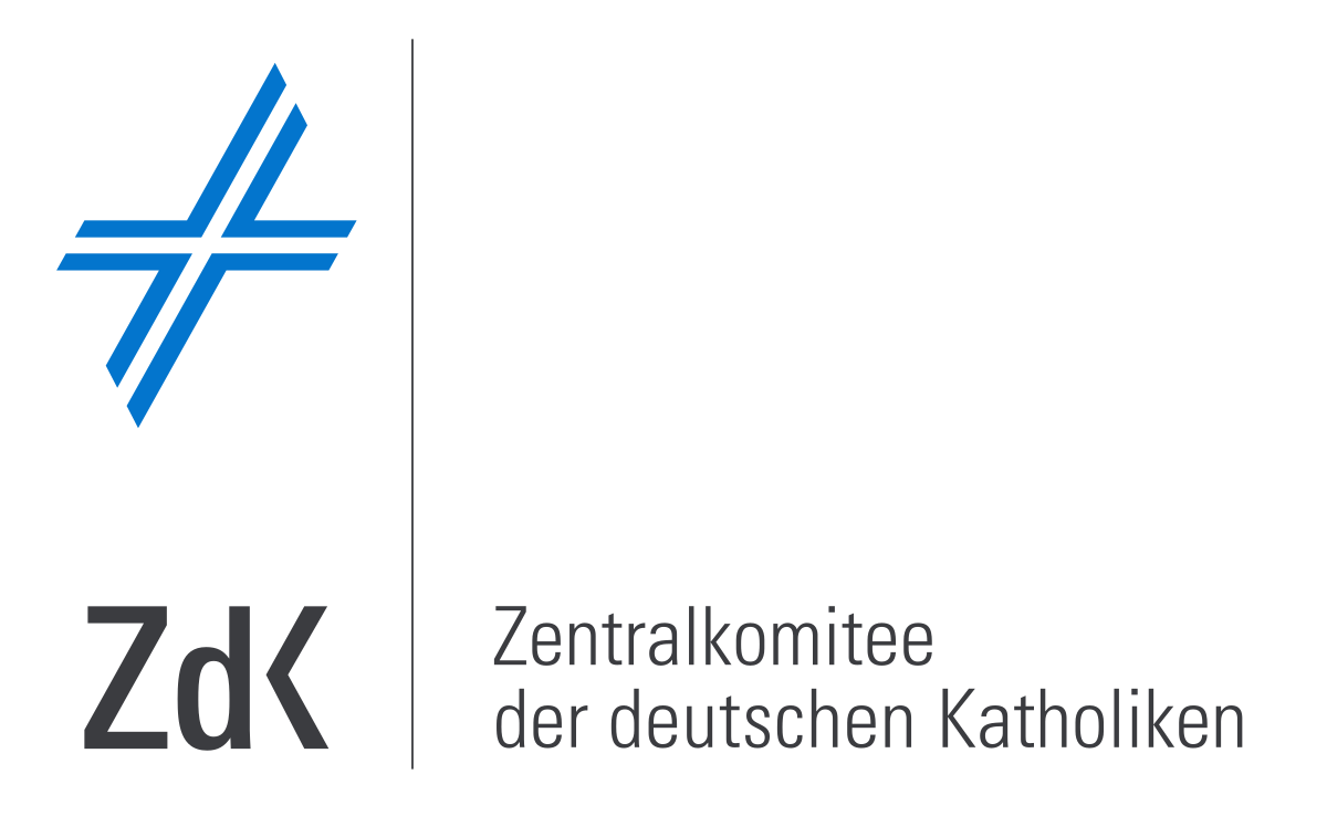 Das Bild zeigt ein blaues Kreuz und die Buchstaben ZDK