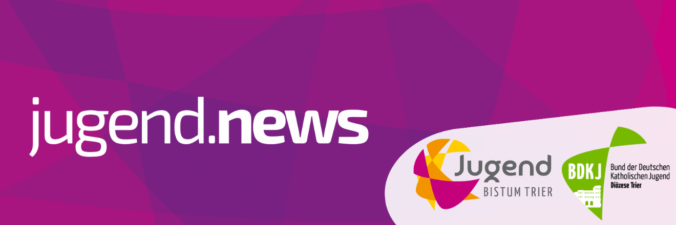 lila Hintergrund und weiße Buchstaben jugend.news