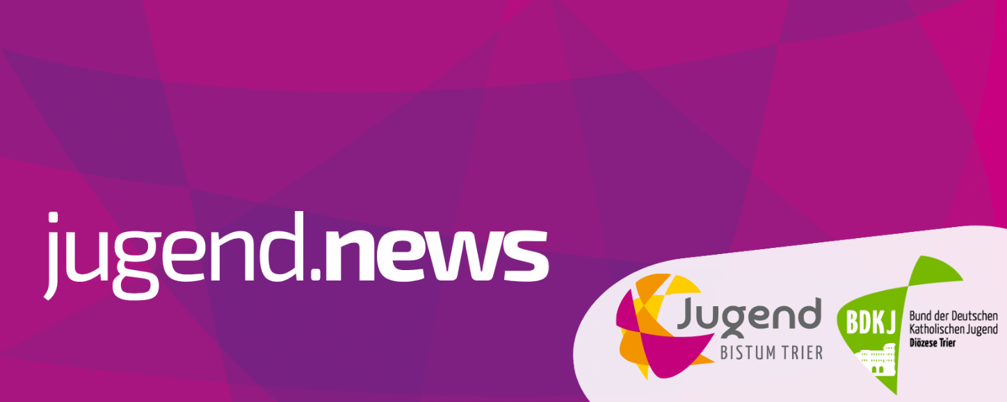 lila Hintergrund und weiße Buchstaben jugend.news