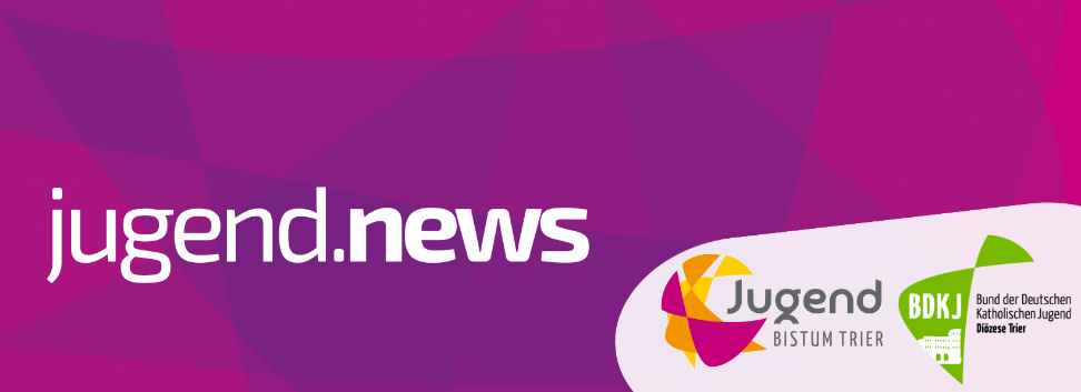 lila Hintergrund und weiße Buchstaben jugend.news