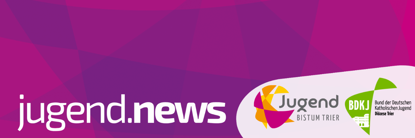 lila Hintergrund und weiße Buchstaben jugend.news