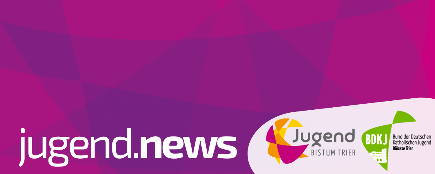 lila Hintergrund und weiße Buchstaben jugend.news