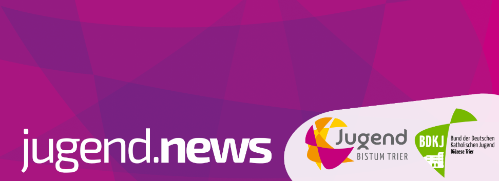 lila Hintergrund und weiße Buchstaben jugend.news