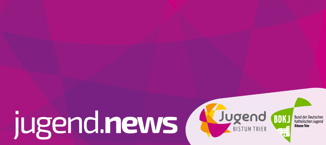 lila Hintergrund und weiße Buchstaben jugend.news