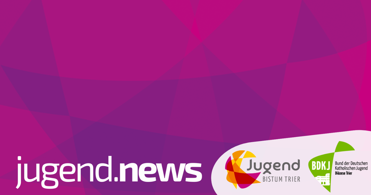 lila Hintergrund und weiße Buchstaben jugend.news