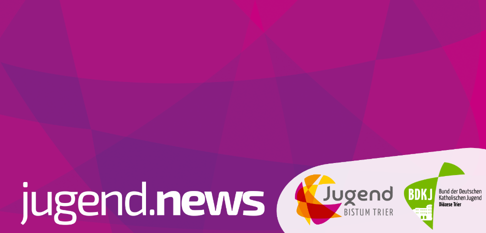 lila Hintergrund und weiße Buchstaben jugend.news