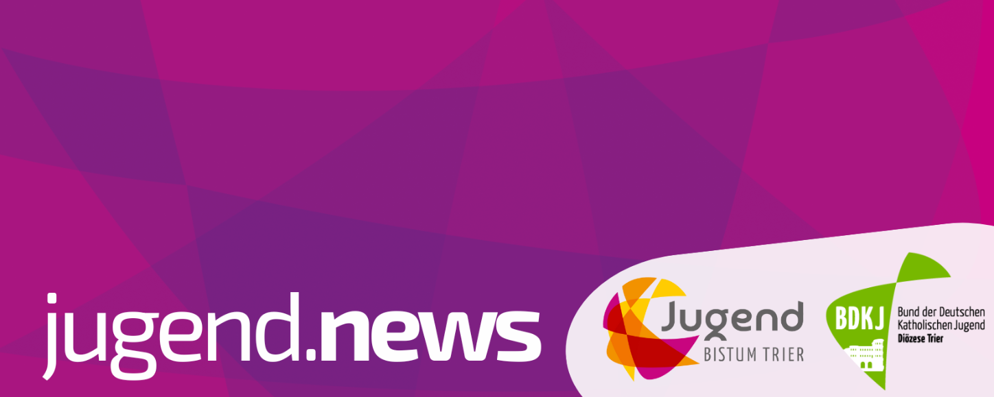 lila Hintergrund und weiße Buchstaben jugend.news