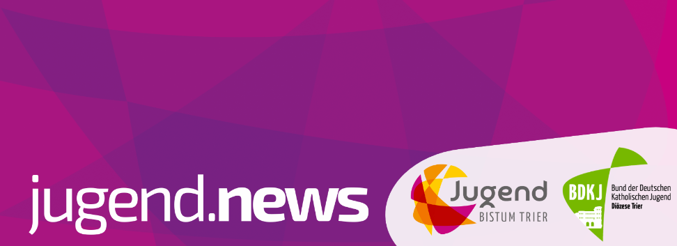 lila Hintergrund und weiße Buchstaben jugend.news