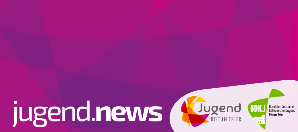 lila Hintergrund und weiße Buchstaben jugend.news