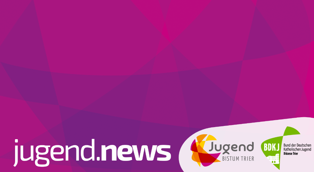 lila Hintergrund und weiße Buchstaben jugend.news