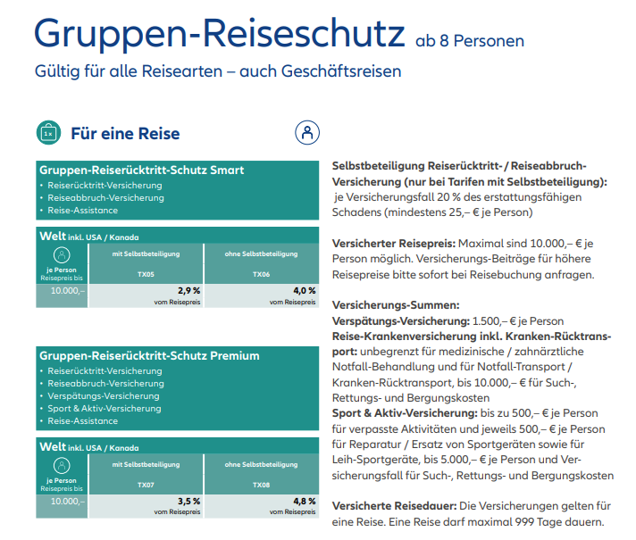 Reiserücktrittsversicherung